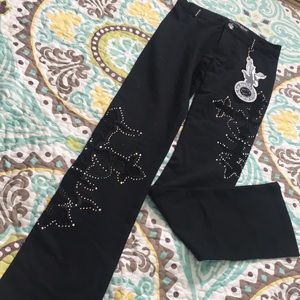 Platinum Plush Black with Rhinestone Cross and lace